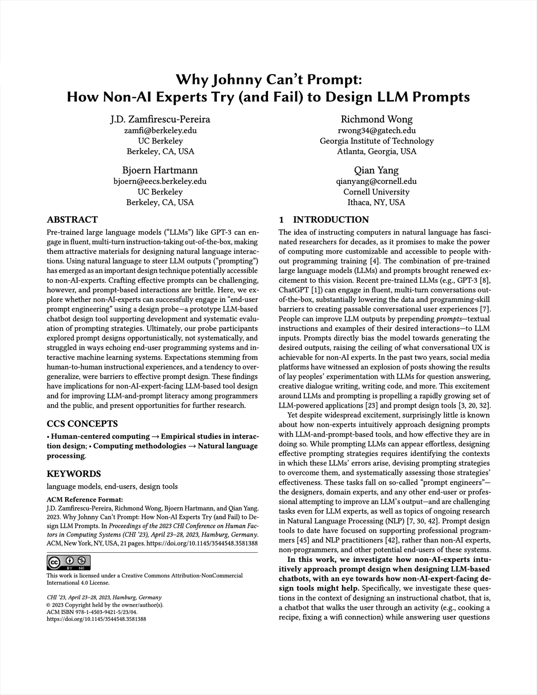 Why Johnny Can’t Prompt: How Non-AI Experts Try (and Fail) to Design LLM Prompts