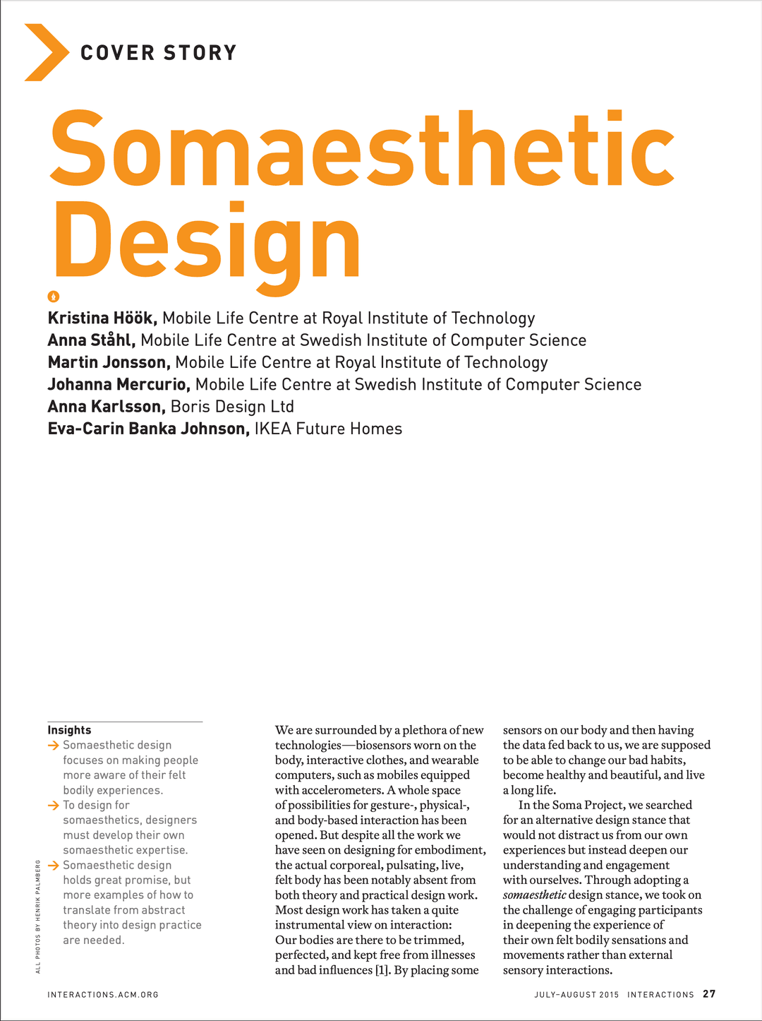 Somaesthetic Design